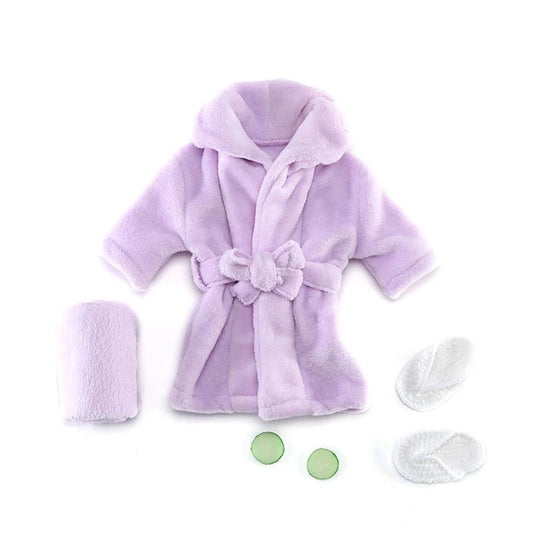 Baby Photography Props Baby Hooded Robe With Belt Bathrobes Bath Towel Cucumber slipper Set Creative Photo Outfit for 0 - 3 Moths - BabyHaven