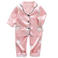 Korean Version Of Childrens Pajamas Set Silk Satin Trousers Set