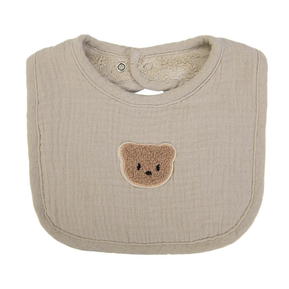 Cute Bear Muslin Cotton Baby Bibs U - Absorbent Pockets - BabyHaven