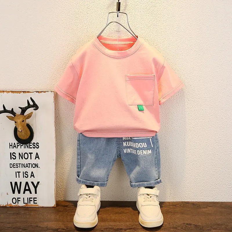 New Summer Baby Boy Clothing Set Short Sleeve T-Shirt and Pants 2 Pcs Sport Outfit for Infants - BabyHaven