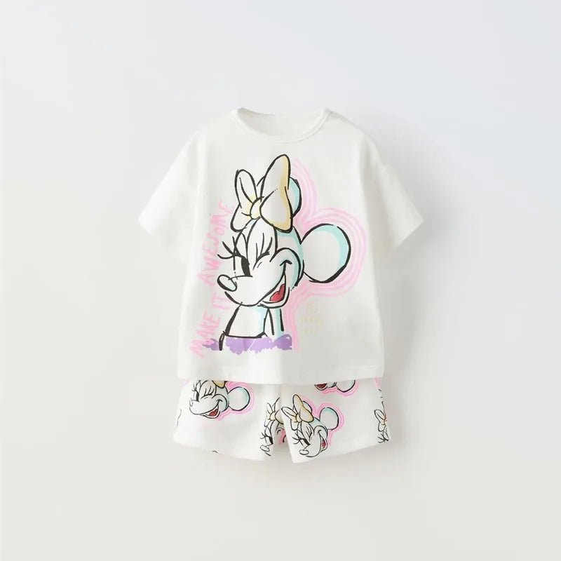 Simba Printed Boys Tracksuit Summer Short Sleeve Suit Children's Loose Fashion Baby T-Shirt Outfit - BabyHaven