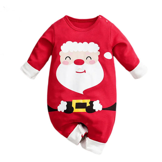 Baby Romper with Hat Newborn Xmas Costume Infant Christmas Outfit Boys Girls Santa Claus One-Piece Reindeer Jumpsuit 0-18 Months