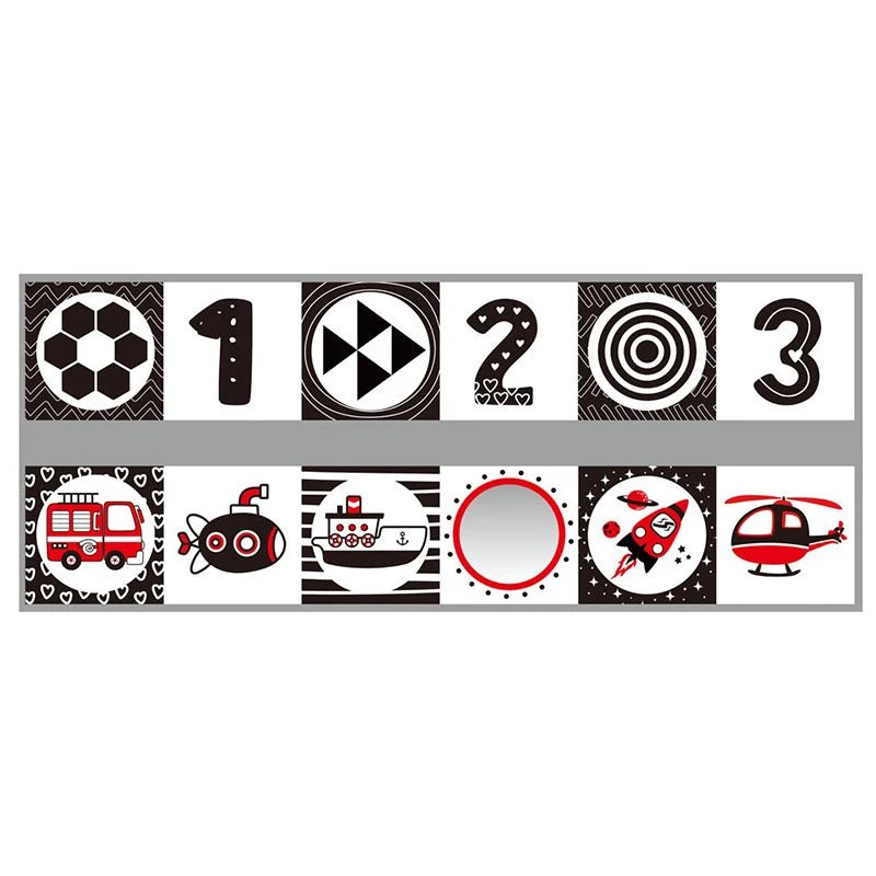 Sensory Cloth Book Baby Toys 0 12 Months Black White Montessori - BabyHaven