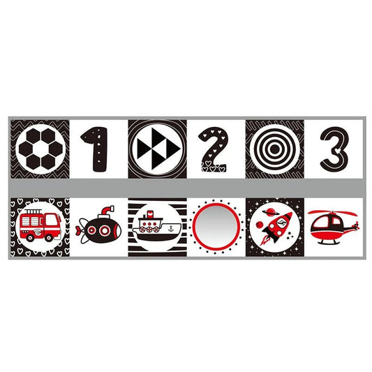 Sensory Cloth Book Baby Toys 0 12 Months Black White Montessori - BabyHaven
