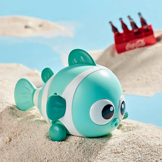 Colorful Baby Toys Wind Up Fish Toys for bath fun, tummy time, and crawling. Ideal for babies 6-12 months.