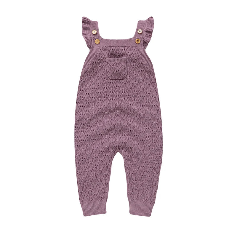 Baby Girls Knit Rompers Sleeveless One Piece Newborn Infant Solid Jumpsuits 0 - 18 Months Toddler Spring Autumn Outfits - BabyHaven