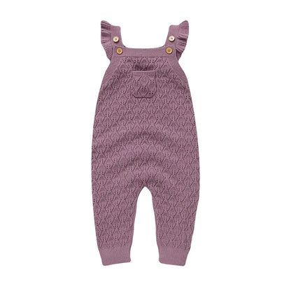 Baby Girls Knit Rompers Sleeveless One Piece Newborn Infant Solid Jumpsuits 0 - 18 Months Toddler Spring Autumn Outfits - BabyHaven