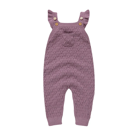 Baby Girls Knit Rompers Sleeveless One Piece Newborn Infant Solid Jumpsuits 0 - 18 Months Toddler Spring Autumn Outfits - BabyHaven