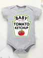 Funny Cute Baby Tomato Ketchup Bodysuit 100% Cotton Red