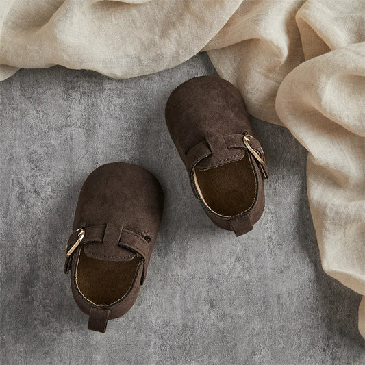 Newborn Baby First Walking Shoes Soft Cow Suede Sole Rubber Non - slip Walking Shoes Newborn Boys Girls Casual Flats - BabyHaven
