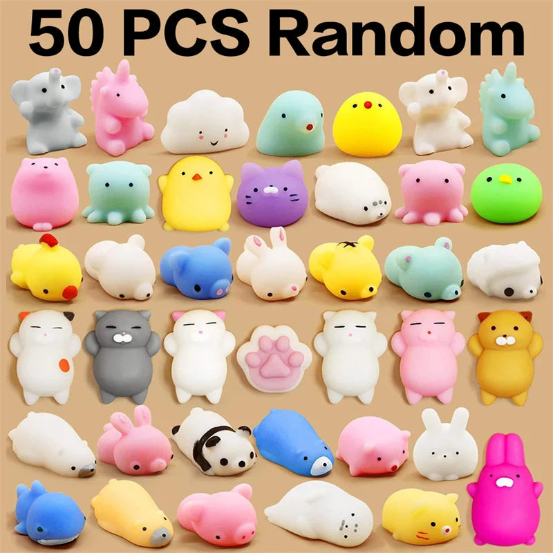 50-5PCS Mochi Squishies Kawaii Animal Stress Relief Toys