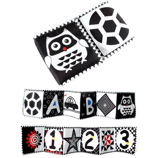 Sensory Cloth Book Baby Toys 0 12 Months Black White Montessori - BabyHaven