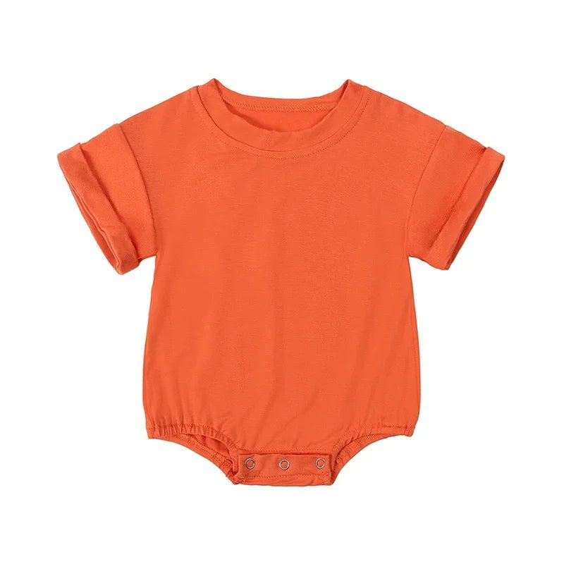 Infant Bamboo Fiber Romper Summer Essential Solid Color Customized T-Shirt Short Sleeve Newborn Bodysuit Baby Jumpsuit 3 - 24 Months - BabyHaven