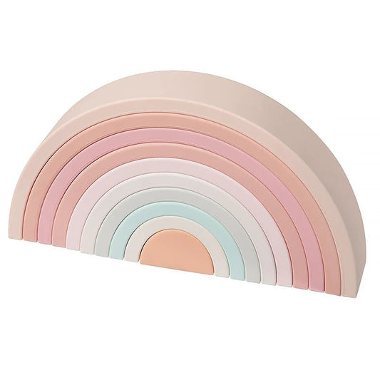 New 6 - 10pcs Baby Silicone Building Block BPA Free Rainbow Soft Block 3D Educational Montessori Toys Baby Teether Gifts - BabyHaven
