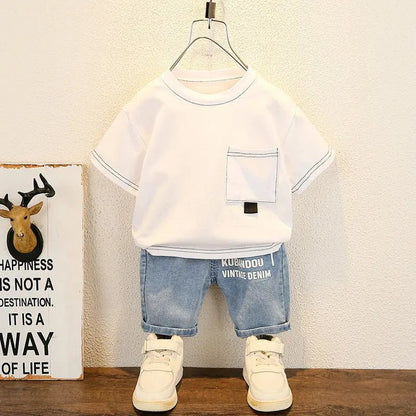New Summer Baby Boy Clothing Set Short Sleeve T-Shirt and Pants 2 Pcs Sport Outfit for Infants - BabyHaven