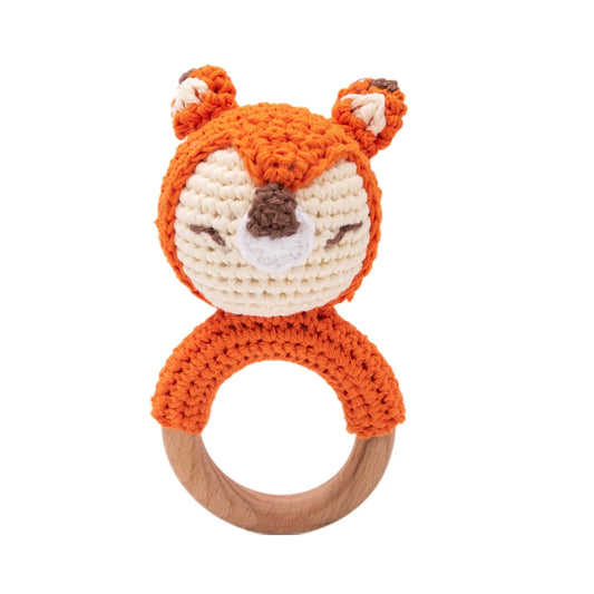 1pc Baby Rattles Crochet Bunny Rattle Toy Wood Ring Baby Teether Rodent Baby Gym Mobile Rattles Newborn Educational Toys Gifts - BabyHaven
