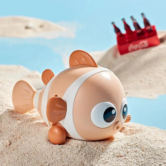 Baby Toys Wind Up Fish Toys Tail Wagging Fish Kids Bath Toys Development Learning Tummy Time Crawling Toy for Babies 6 12 - BabyHaven