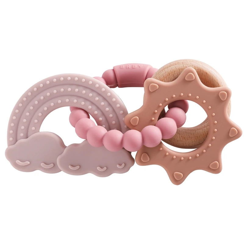 1pc Silicone Teether Food Grade Baby 0-12 Toys for Toddlers