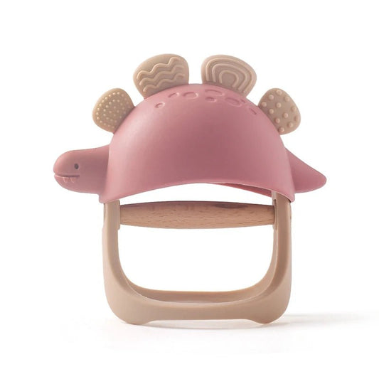 Baby Dinosaur teether Silicone baby toys 0 12 months newborn things Gloves Anti - lost Toys Soft material Silicone baby teether - BabyHaven