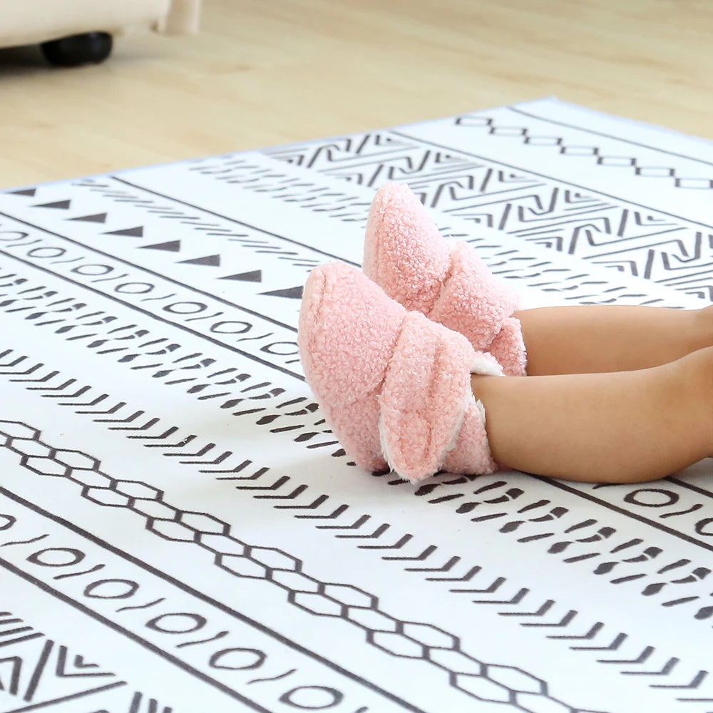 Infant Baby Boy Girl Cozy Fleece Bootie Newborn Stay On Slipper Winter Warm Gripper Non-Slip Crib Shoes