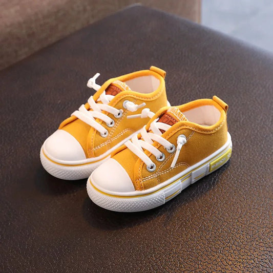 Spring New Kids Canvas Shoes Solid Red Unisex Sneakers - BabyHaven