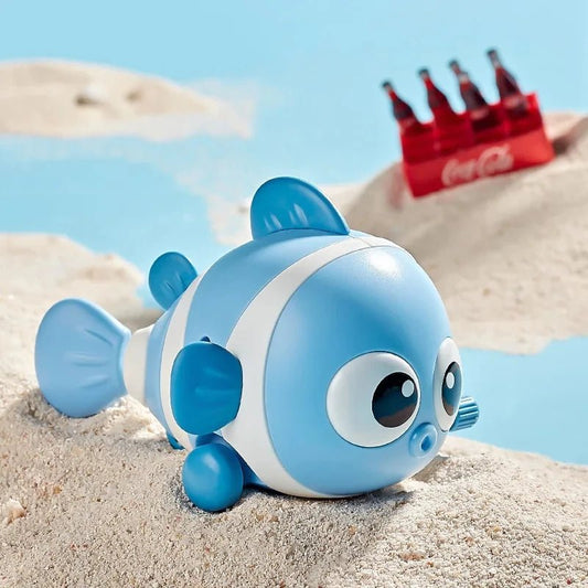 Baby Toys Wind Up Fish Toys Tail Wagging Fish Kids Bath Toys Development Learning Tummy Time Crawling Toy for Babies 6 12 - BabyHaven