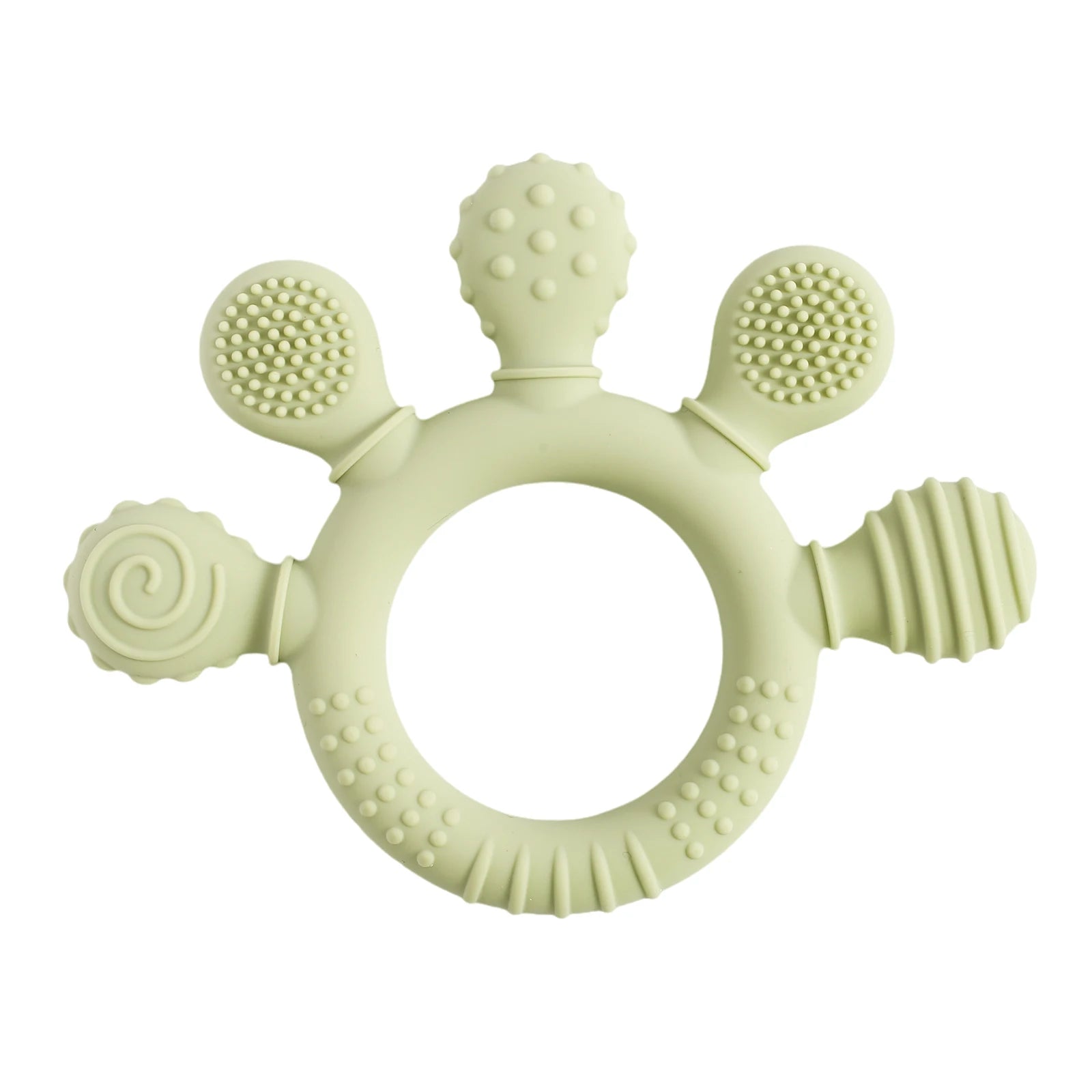Baby Teether Silicone Teething Toys for Infant Baby Acessories 0 12 Months Baby Silicone Baby Toys Teether Gum Cartoon Rattle - BabyHaven