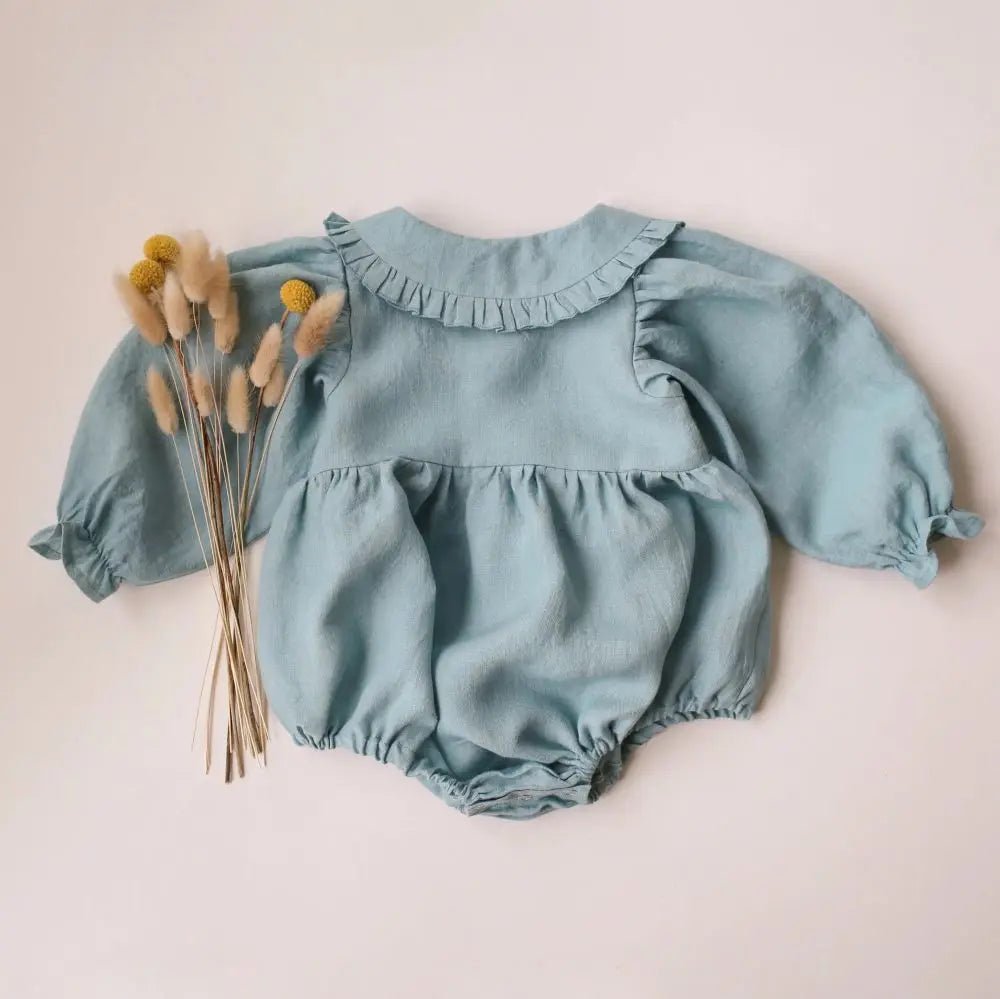 2Pcs Spring Baby Girls Playsuit With Hat Long Sleeves Newborn Romper Cotton Linen Infant Clothes - BabyHaven