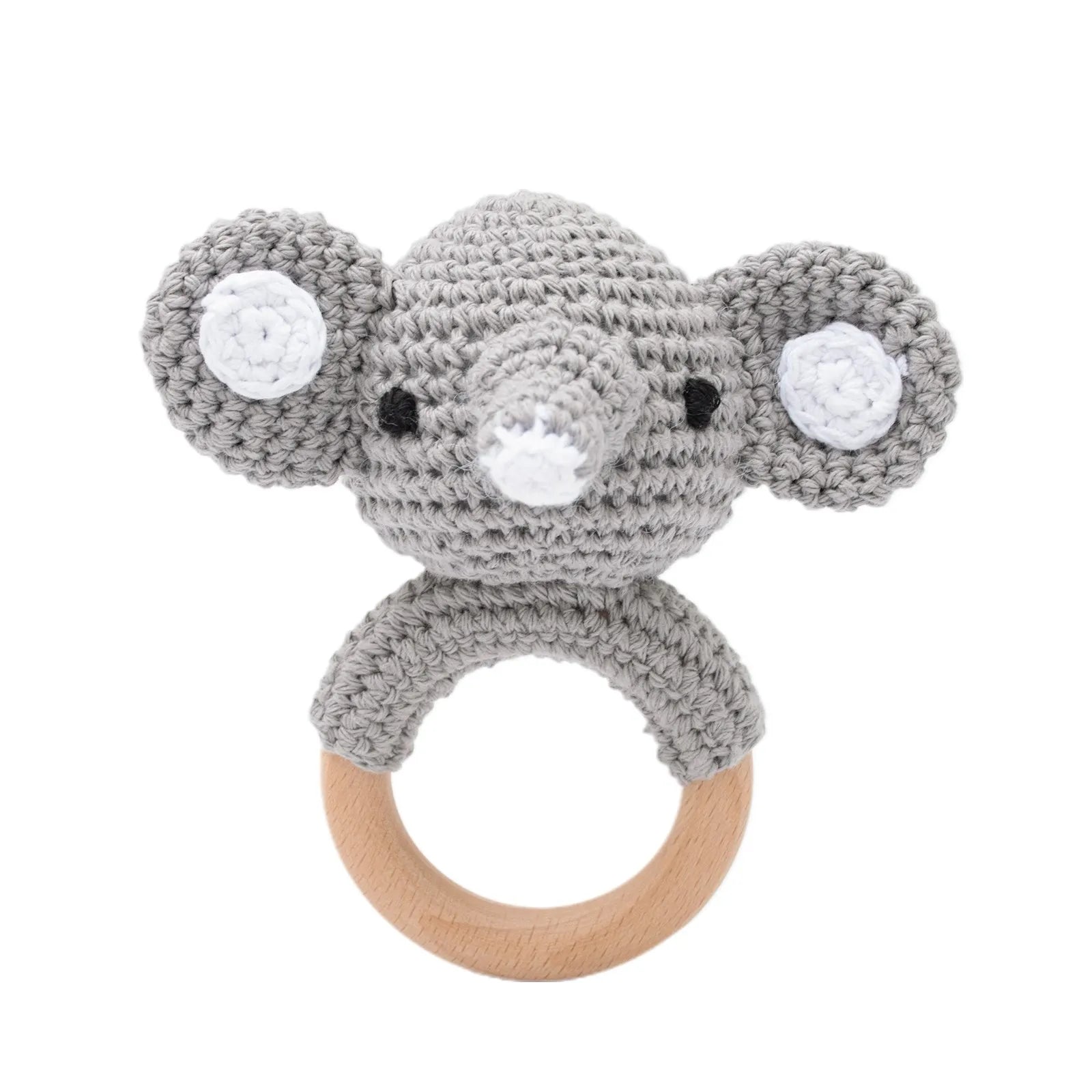 1pc Baby Rattles Crochet Bunny Rattle Toy Wood Ring Baby Teether Rodent Baby Gym Mobile Rattles Newborn Educational Toys Gifts - BabyHaven