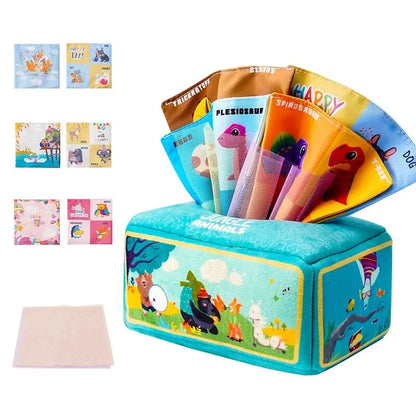 Baby Draw Paper Towel Tearing Tissue Box Montessori Toy