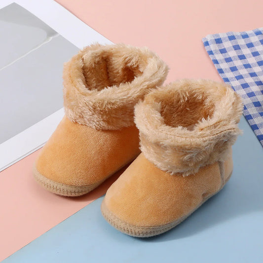 Cozy First Walkers! Warm Fleece Baby Booties with Non-Slip Soles for Infants 0-12 Months, Unisex Winter Socks