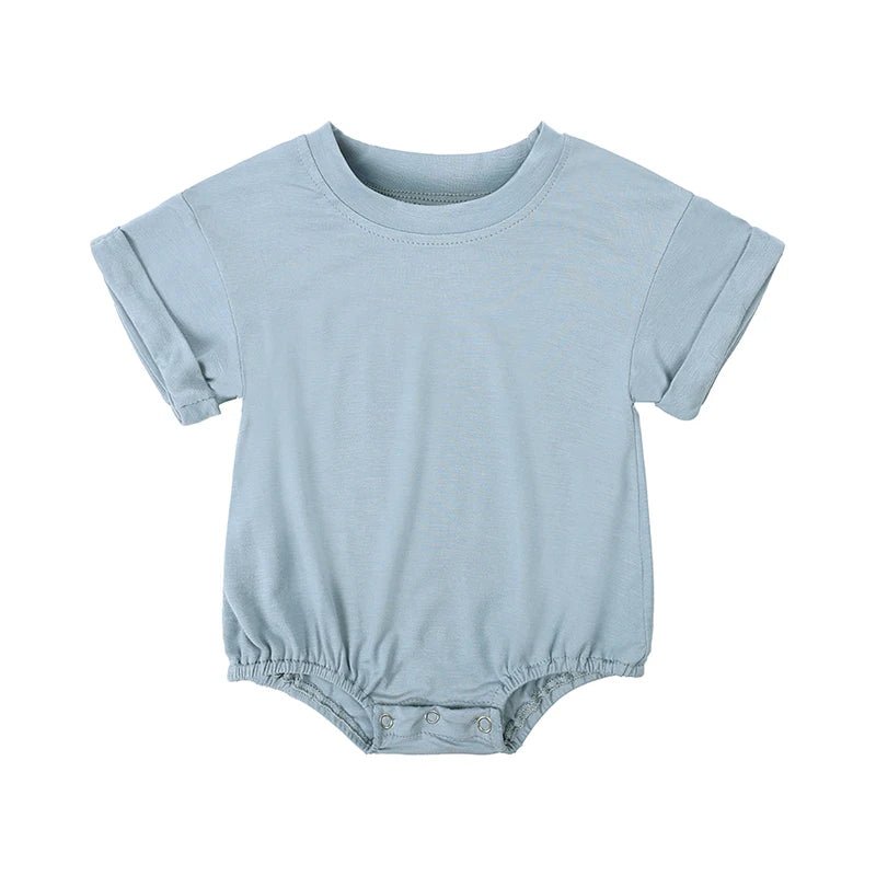 Infant Bamboo Fiber Romper Summer Essential Solid Color Customized T-Shirt Short Sleeve Newborn Bodysuit Baby Jumpsuit 3 - 24 Months - BabyHaven