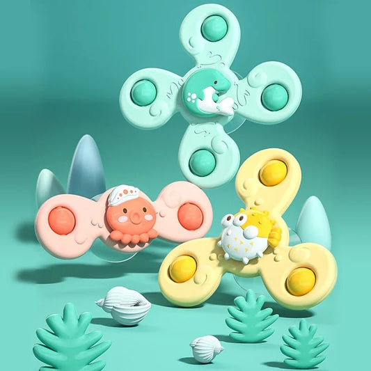 3pcs Baby Cartoon Fidget Spinner Toys Colorful Insect Gyro - BabyHaven