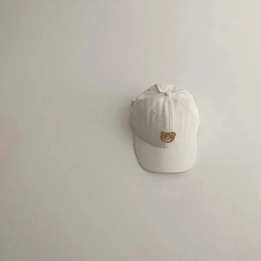 Cute Bear Embroidery Kids Baseball Cap Adjustable Soft Cotton Breathable Sun Hat for Toddler Boys and Girls - BabyHaven