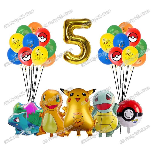 Pokemon Birthday Party Decoration Pikachu Lightning Balloon Set - BabyHaven