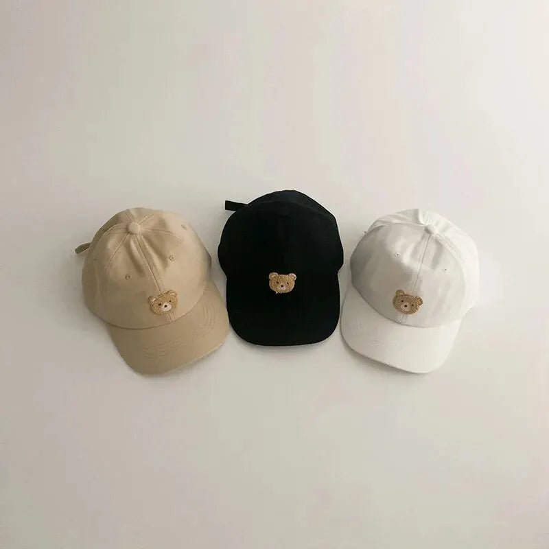 Cute Bear Embroidery Kids Baseball Cap Adjustable Soft Cotton Breathable Sun Hat for Toddler Boys and Girls - BabyHaven