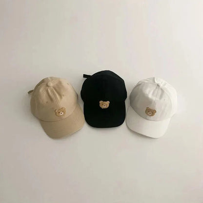 Cute Bear Embroidery Kids Baseball Cap Adjustable Soft Cotton Breathable Sun Hat for Toddler Boys and Girls - BabyHaven