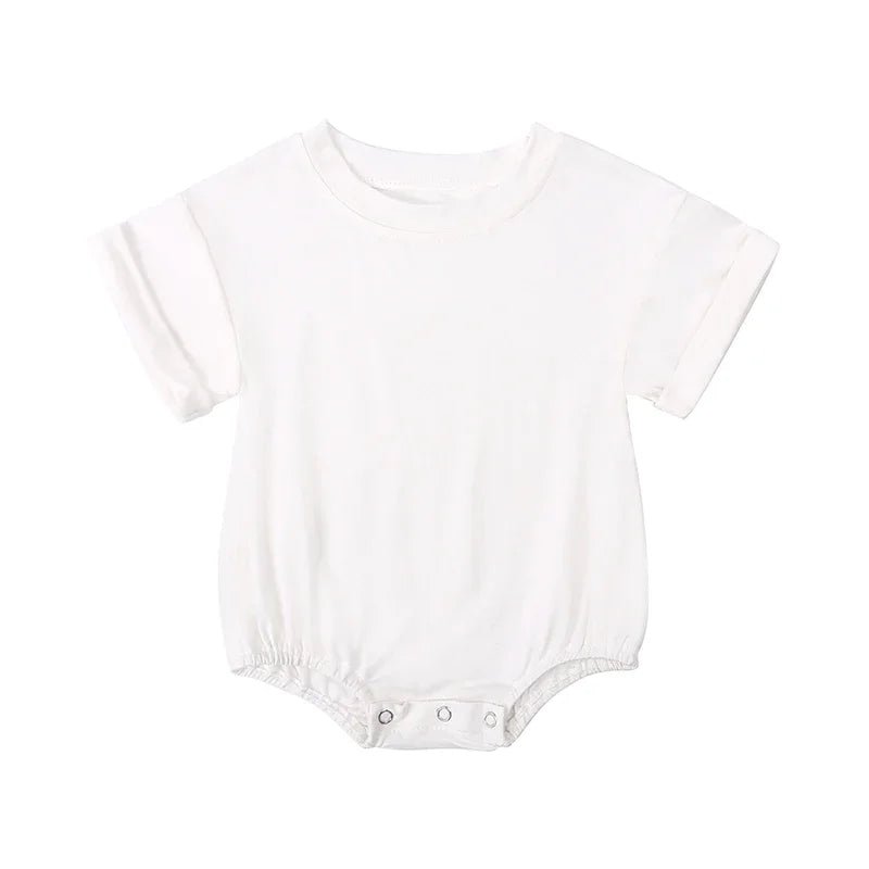 Infant Bamboo Fiber Romper Summer Essential Solid Color Customized T-Shirt Short Sleeve Newborn Bodysuit Baby Jumpsuit 3 - 24 Months - BabyHaven