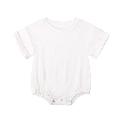 Infant Bamboo Fiber Romper Summer Essential Solid Color Customized T-Shirt Short Sleeve Newborn Bodysuit Baby Jumpsuit 3 - 24 Months - BabyHaven