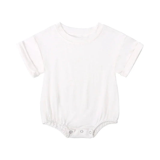 Infant Bamboo Fiber Romper Summer Essential Solid Color Customized T-Shirt Short Sleeve Newborn Bodysuit Baby Jumpsuit 3 - 24 Months - BabyHaven