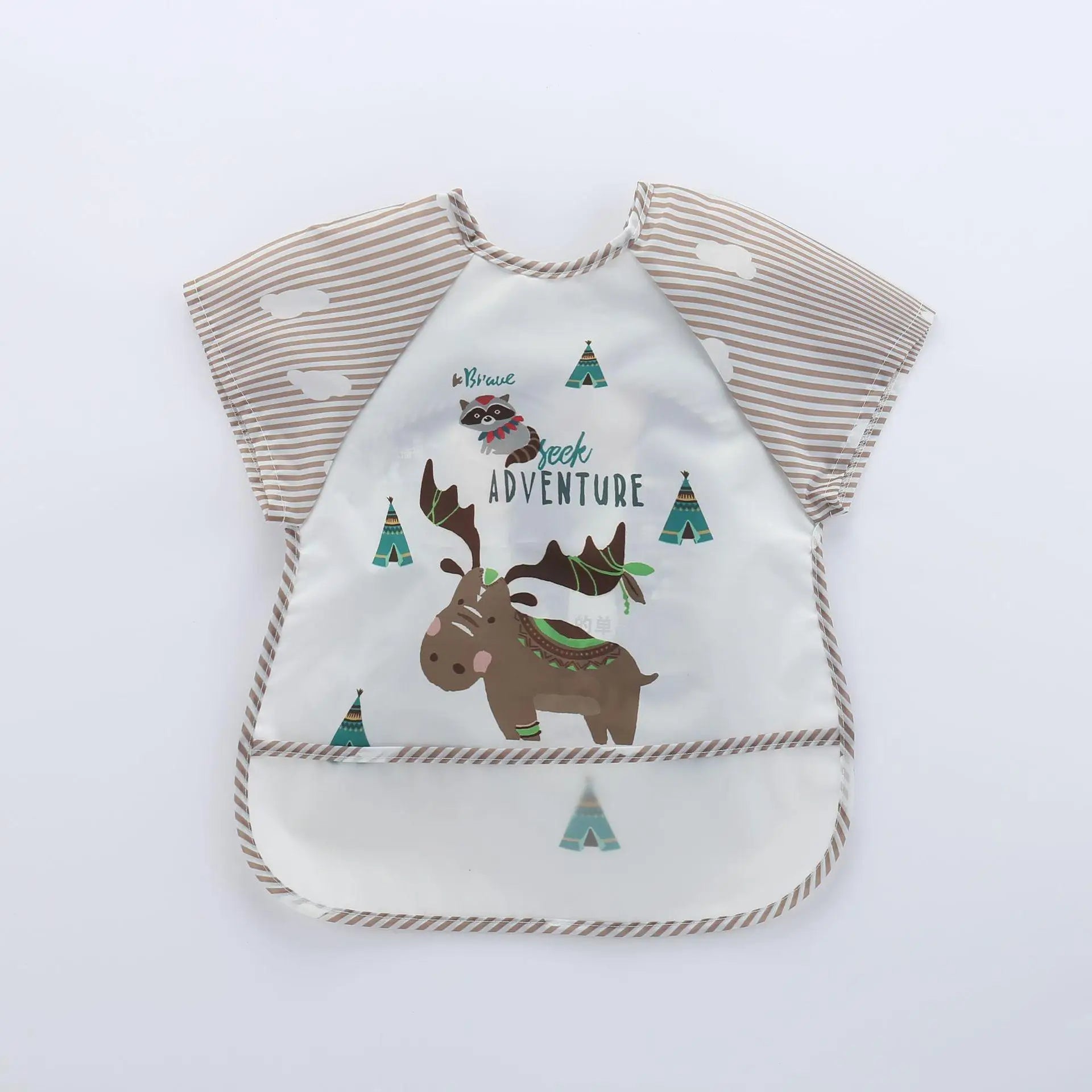 Baby Bibs Cute Colorful Cartoon Waterproof Bib Infant Eating Children Drawing Long Sleeve Pocket Apron Self Feeding Baby 0 - 3Y - BabyHaven