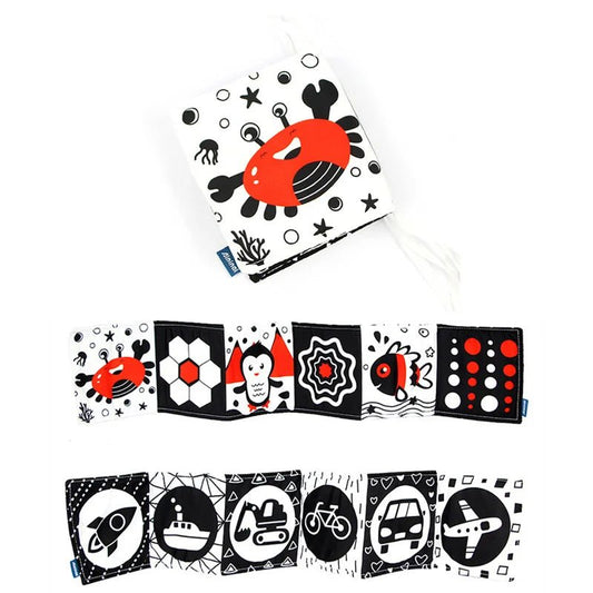 Sensory Cloth Book Baby Toys 0 12 Months Black White Montessori - BabyHaven