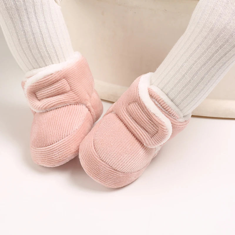 Winter Baby Cotton Shoes Thick Plush Snow Boots Soft Casual Walking Shoes for 0-18 Month Old Comfortable Toddler Footwear