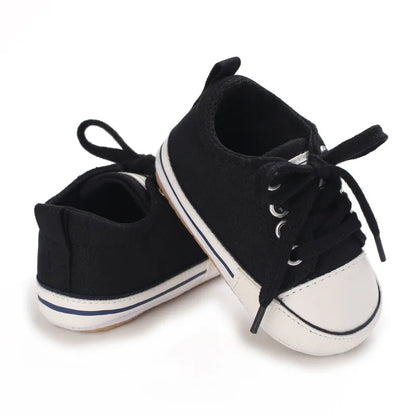 Meckior Baby Sneakers Non-slip Rubber Sole Soft Canvas Shoes