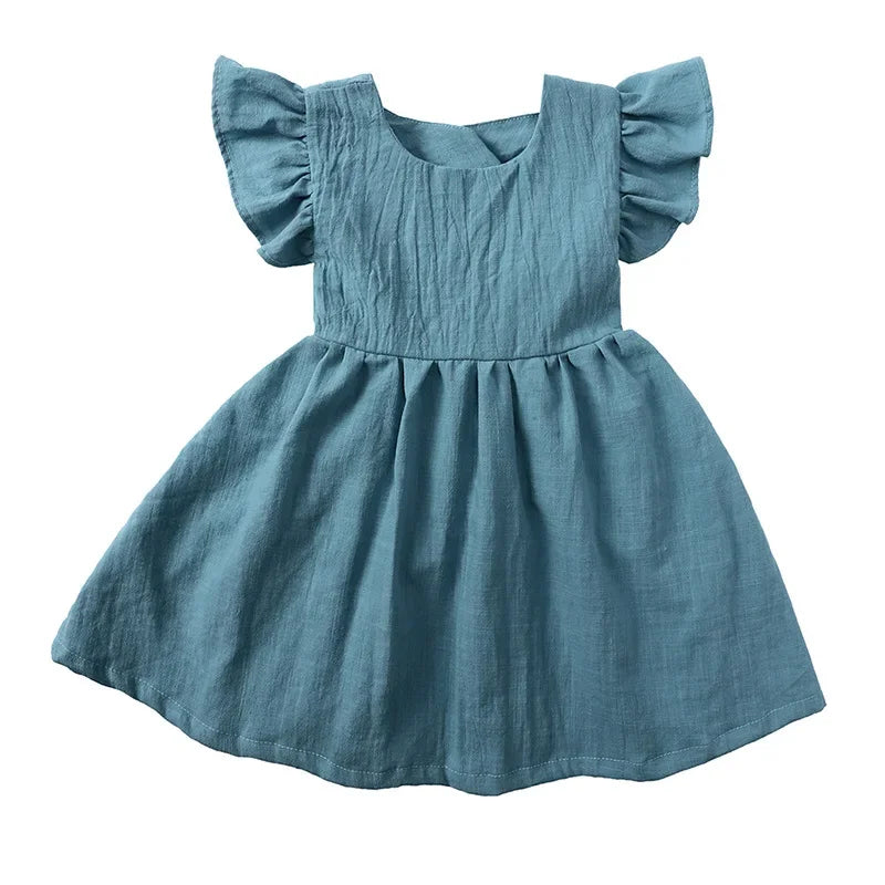 0-5Yrs Children Girls Ruffles Dress Casual Summer Outfit