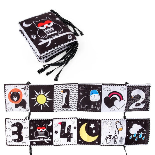 Sensory Cloth Book Baby Toys 0 12 Months Black White Montessori - BabyHaven