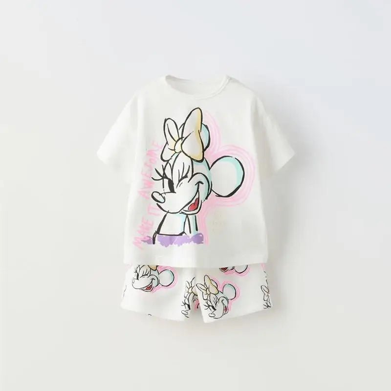 Simba Printed Boys Tracksuit Summer Short Sleeve Suit Children's Loose Fashion Baby T-Shirt Outfit - BabyHaven