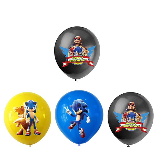 Cartoon Sonics Party Supplies Disposable Plates Tablecloth Cake Topper Banner for Kids Birthday Decor - BabyHaven