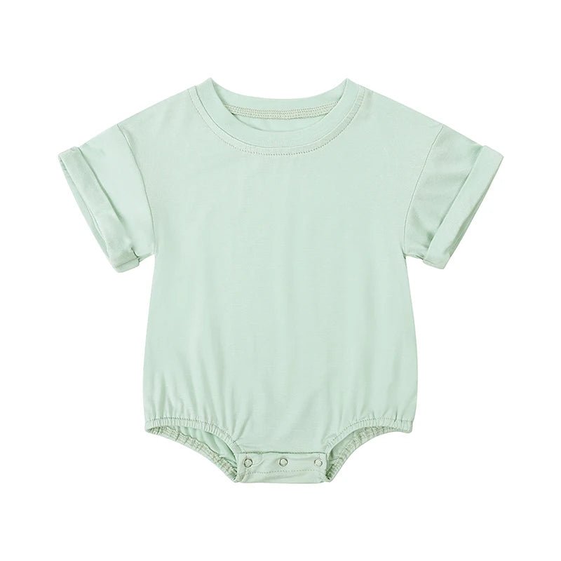 Infant Bamboo Fiber Romper Summer Essential Solid Color Customized T-Shirt Short Sleeve Newborn Bodysuit Baby Jumpsuit 3 - 24 Months - BabyHaven