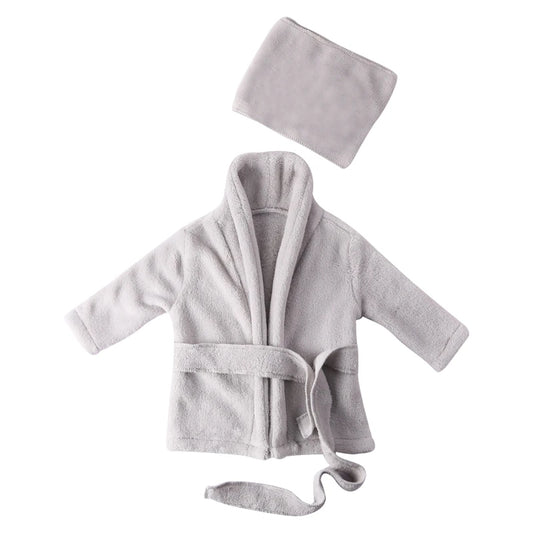 Baby Photography Props Baby Hooded Robe With Belt Bathrobes Bath Towel Cucumber slipper Set Creative Photo Outfit for 0 - 3 Moths - BabyHaven